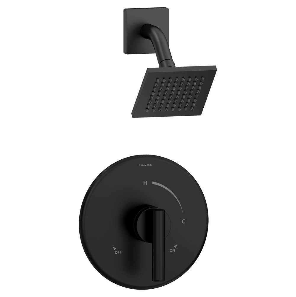 Symmons Dia Single-Handle 1-Spray Shower Trim in Matte Black - 1.5 GPM (Valve Not Included)