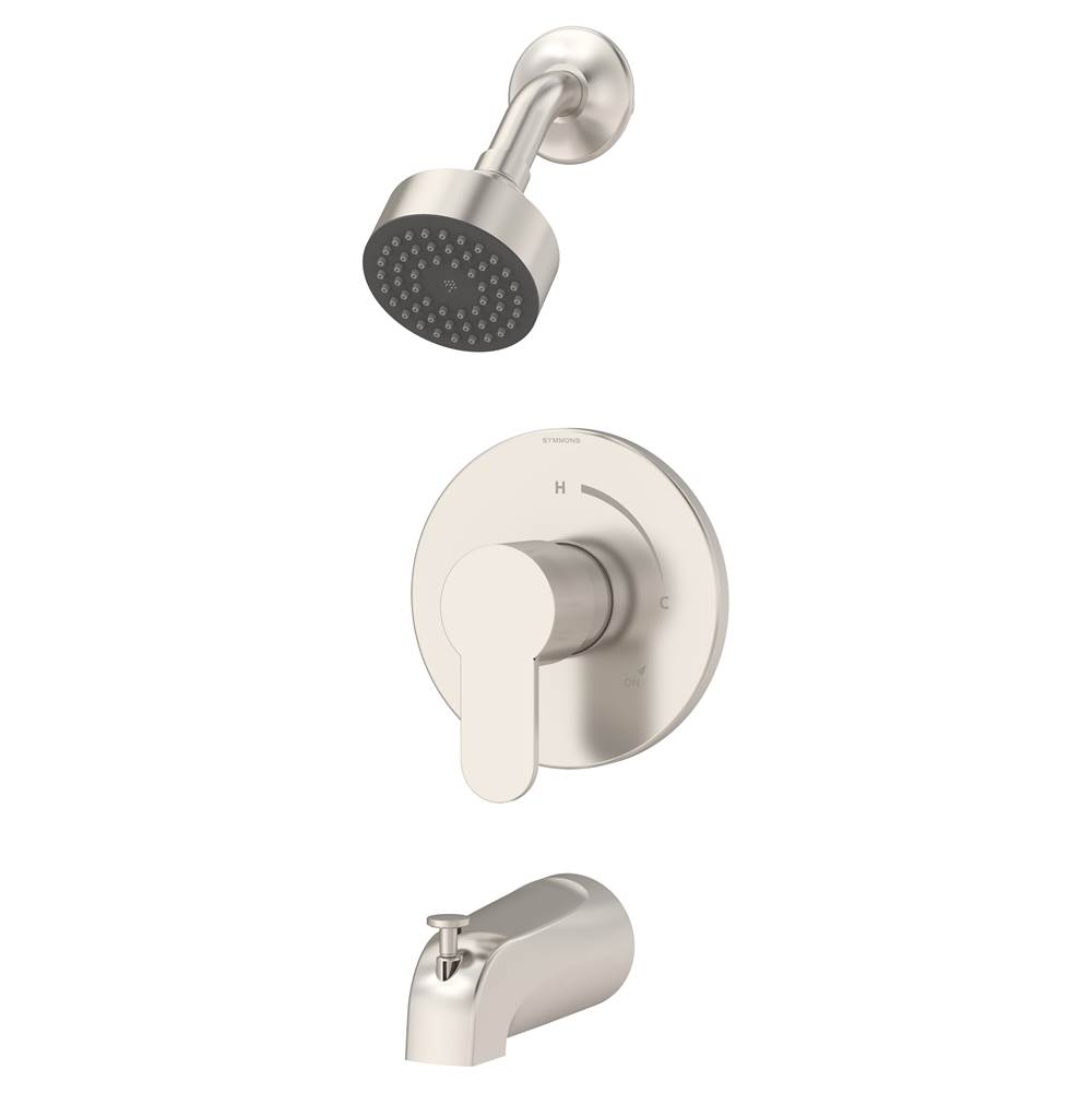 Symmons Identity Single Handle 1-Spray Tub and Shower Faucet Trim in Satin Nickel - 1.5 GPM (Valve Not Included)