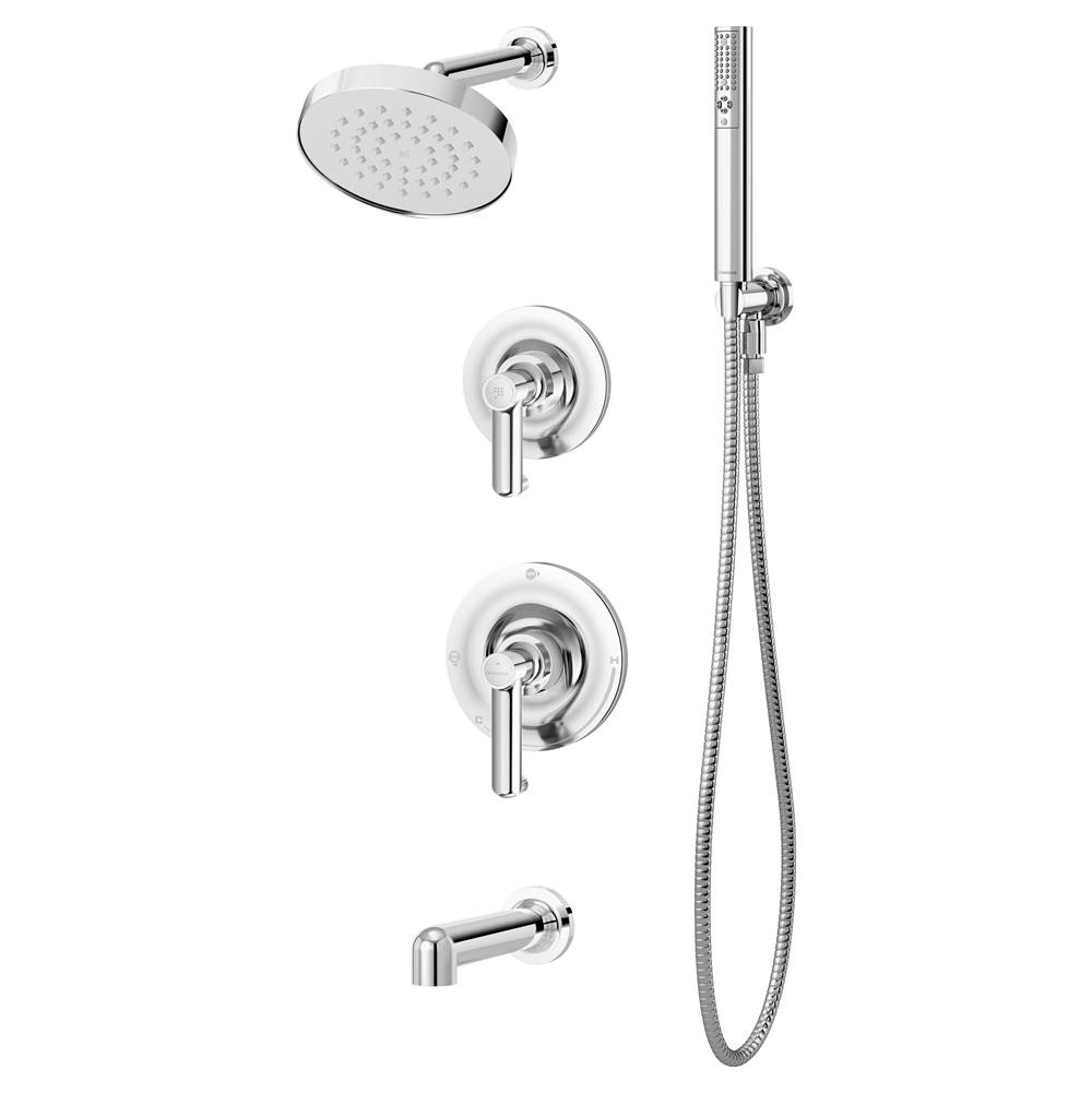 Symmons Museo 2-Handle Tub and 1-Spray Shower Trim with 2-Spray Hand Shower in Polished Chrome (Valves Not Included)