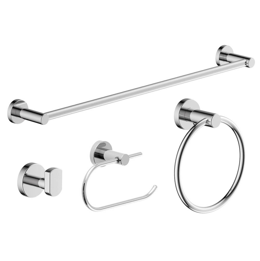 Symmons Dia 4-Piece Wall-Mounted Bathroom Hardware Set in Polished Chrome
