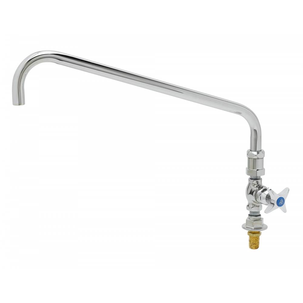 T&S Brass Big-Flo Single Pantry Faucet, Deck Mount, 18'' Swing Nozzle (Plain-End), 4-Arm Handle
