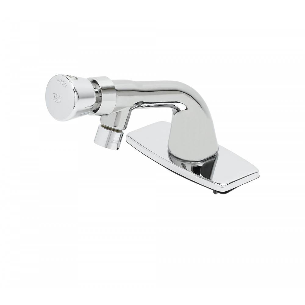 T&S Brass Metering Faucet, Single Temp, Push-Button Cap, VR Deckplate, VR 0.5 GPM Non-Aerated Spray