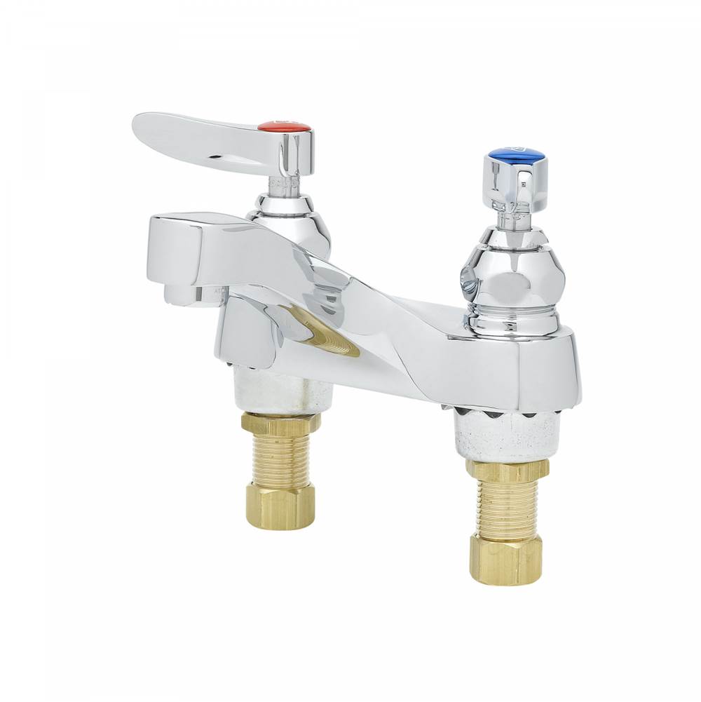 T&S Brass Lavatory Faucet, Deck Mount, 4'' Centers, 1.5 GPM Aerator, 1/2'' NPSM Male Shanks