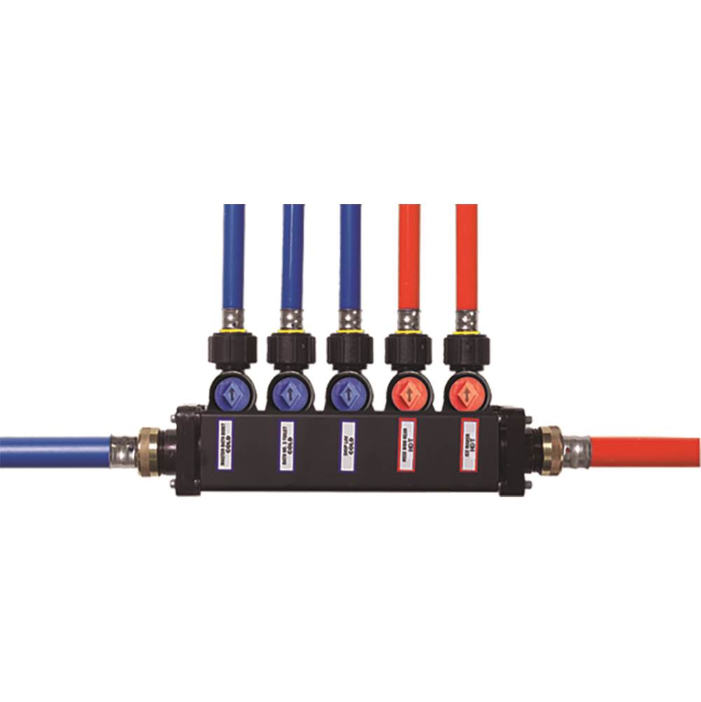 Viega Pureflow Minibloc Zoning Manifold Adapter: Polymer; Port(S): 5; D: 1/2; Hot: 2; Cold: 3