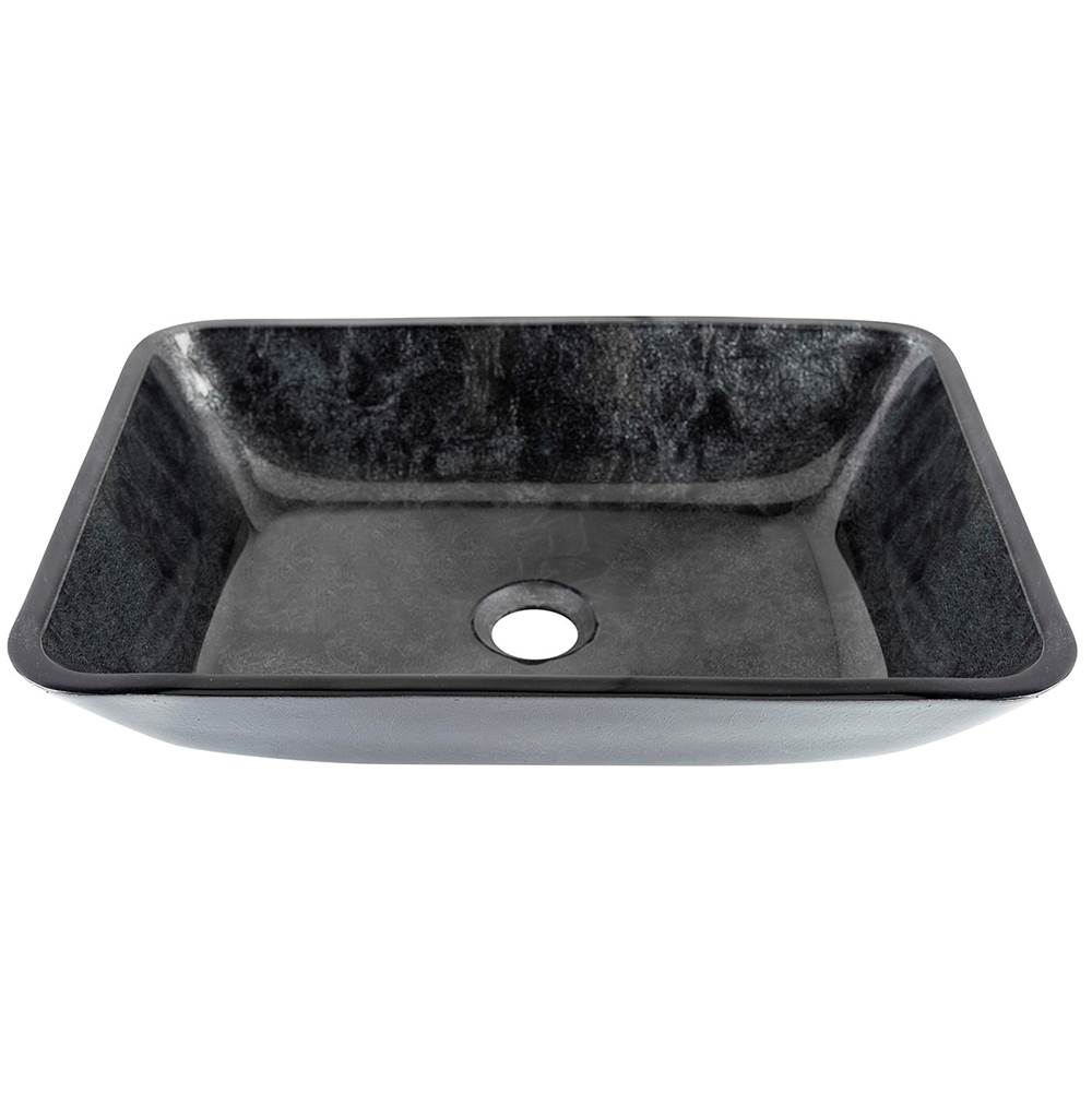 Vigo Rectangular Gray Onyx Glass Vessel Bathroom Sink