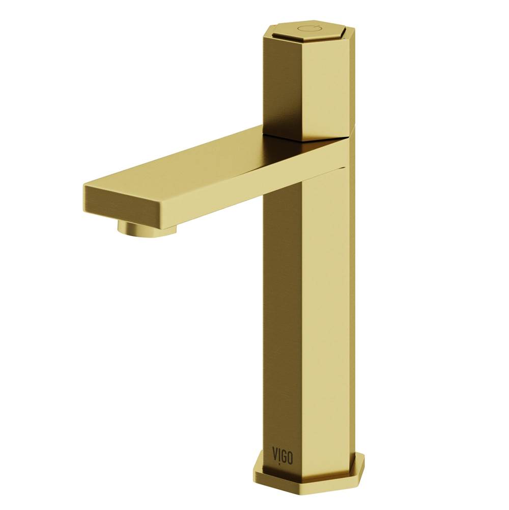 Vigo Nova Single Handle Single-Hole Bathroom Faucet in Matte Brushed Gold