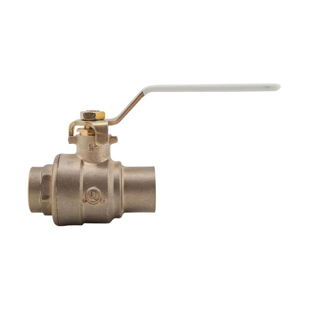 Watts 2 In Lead Free 2-Piece Full Port Ball Valve with Solder End Connections & Chrome Plated Brass Ball