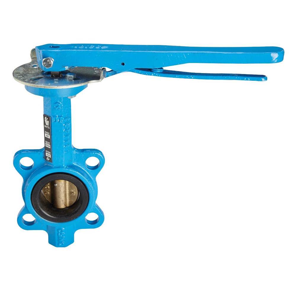 Watts 5 In Domestic Butterfly Valve, Wafer, Ductile Iron Body, Aluminum Bronze Disc, 416 Ss Shaft, Epdm Seat, Lever Handle